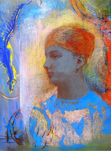  Odilon Redon Young Girl Facing Left - Hand Painted Oil Painting