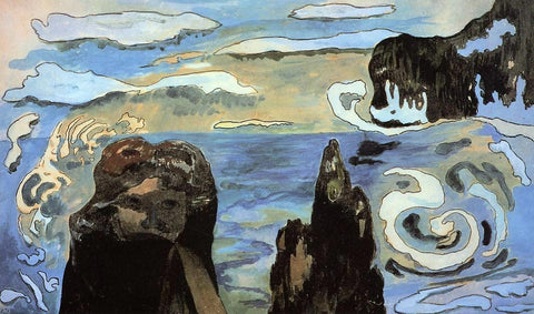  Paul Gauguin At the Black Rocks (also known as Rocks by the Sea) - Hand Painted Oil Painting
