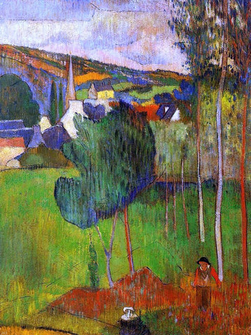  Paul Gauguin View of Pont-Aven from Lezaven - Hand Painted Oil Painting