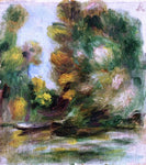  Pierre Auguste Renoir Banks of the River, a Boat - Hand Painted Oil Painting