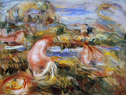  Pierre Auguste Renoir Two Bathers in a Landscape - Hand Painted Oil Painting