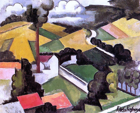  Roger De la Fresnaye The Factory Chimney, Meulan Landscape - Hand Painted Oil Painting