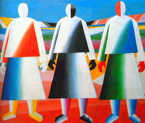  Kazimir Malevich Girls in the Fields - Hand Painted Oil Painting