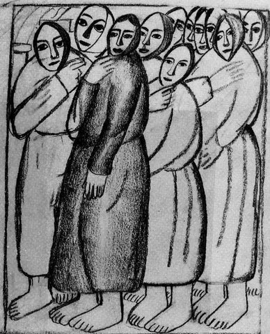  Kazimir Malevich Peasant Women in a Church - Hand Painted Oil Painting