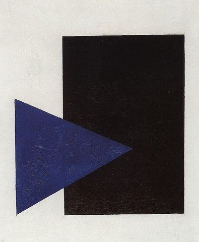  Kazimir Malevich Suprematism with Blue Triangle and Black Square - Hand Painted Oil Painting