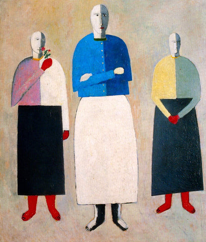  Kazimir Malevich Three Girls - Hand Painted Oil Painting