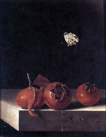  Adriaen Coorte Three Medlars with a Butterfly - Hand Painted Oil Painting
