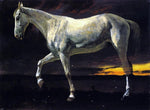  Albert Bierstadt A White Horse and Sunset - Hand Painted Oil Painting