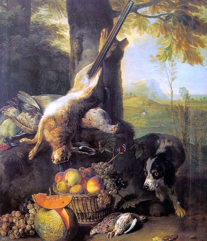  Alexandre-Francois Desportes Still Life with Dead Hare and Fruit - Hand Painted Oil Painting