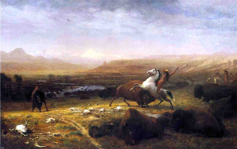  Alfred Jacob Miller Last of the Buffalo - Hand Painted Oil Painting