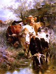  Anton Braith Heading For Water - Hand Painted Oil Painting