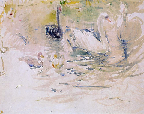  Berthe Morisot Swans - Hand Painted Oil Painting