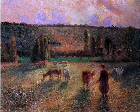  Camille Pissarro Cowherd at Eragny - Hand Painted Oil Painting