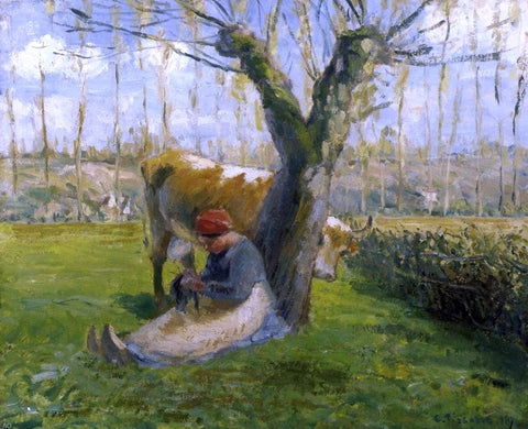  Camille Pissarro The Cowherd - Hand Painted Oil Painting