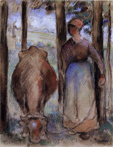  Camille Pissarro The Cowherd (also known as Young Peasant) - Hand Painted Oil Painting
