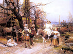  Cesare-Auguste Detti A Halt Along the Way - Hand Painted Oil Painting