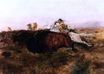  Charles Marion Russell Buffalo Hunt # 10 - Hand Painted Oil Painting
