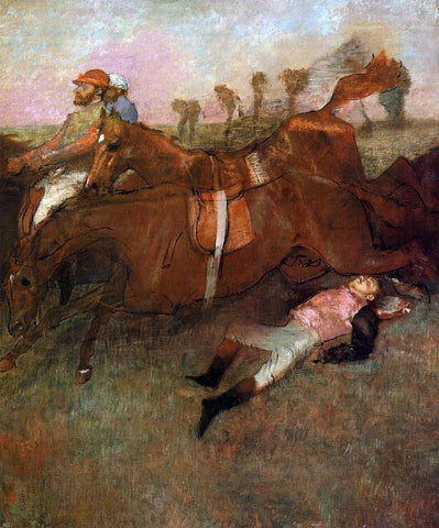  Edgar Degas Scene from the Steeplechase: the Fallen Jockey - Hand Painted Oil Painting