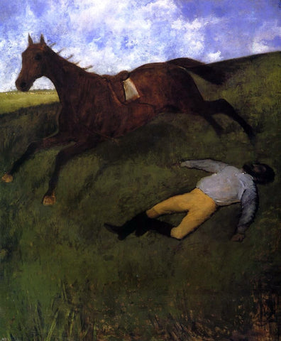  Edgar Degas The Fallen Jockey (also known as Fallen Jockey) - Hand Painted Oil Painting