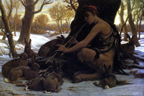  Elihu Vedder Marsyas Enchanting the Hares - Hand Painted Oil Painting