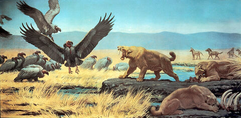 Charles R. Knight Rancho La Brea Tar Pools from Pleistocene hand ...