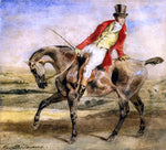  Eugene Delacroix Gentleman on a Dark Brown Hunter - Hand Painted Oil Painting