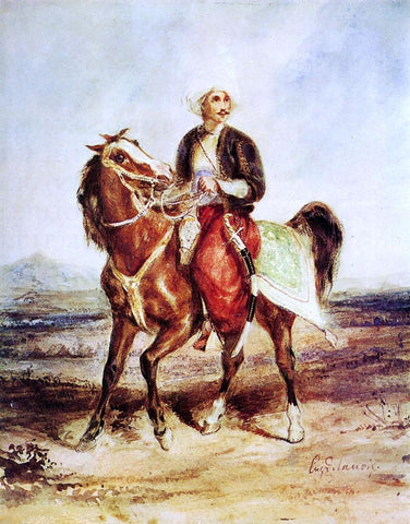  Eugene Delacroix Turkish Horseman - Hand Painted Oil Painting