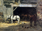  Eugene-Louis Boudin Cour et Ecurie d'un Loueur - Hand Painted Oil Painting