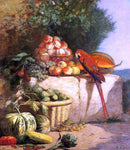 Eugene-Louis Boudin Fruit and Vegetables with a Parrot - Hand Painted Oil Painting