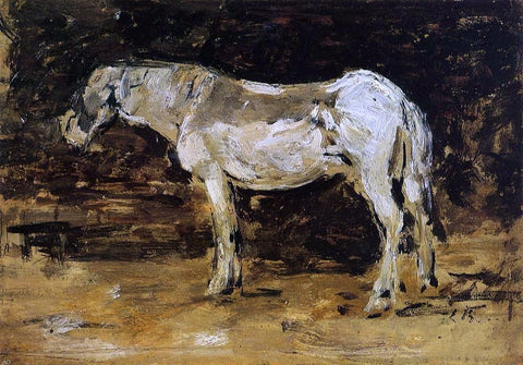  Eugene-Louis Boudin White Horse - Hand Painted Oil Painting