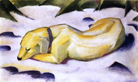  Franz Marc Dog Lying in the Snow - Hand Painted Oil Painting