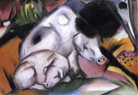  Franz Marc Pigs - Hand Painted Oil Painting