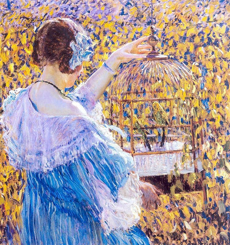  Frederick Carl Frieseke The Birdcage - Hand Painted Oil Painting