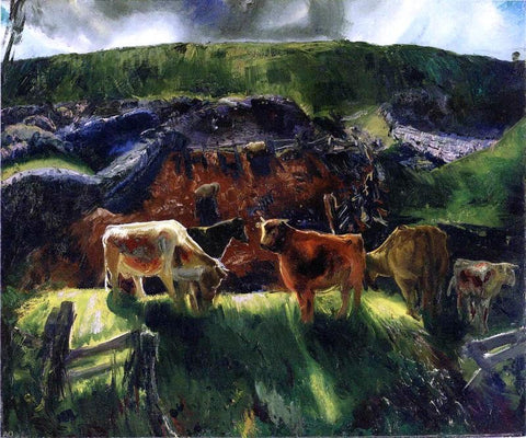  George Wesley Bellows Cattle and Pig Pen - Hand Painted Oil Painting