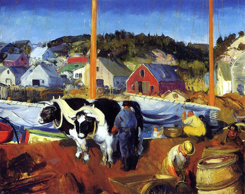  George Wesley Bellows An Ox Team, Wharf at Matinicus - Hand Painted Oil Painting