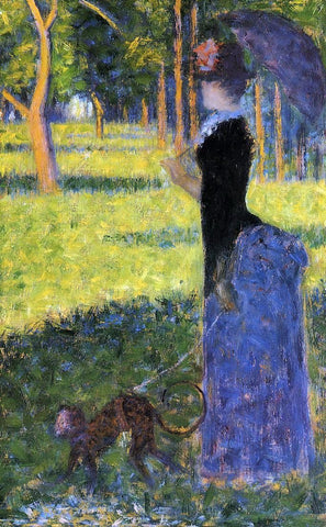  Georges Seurat A Woman with a Monkey - Hand Painted Oil Painting