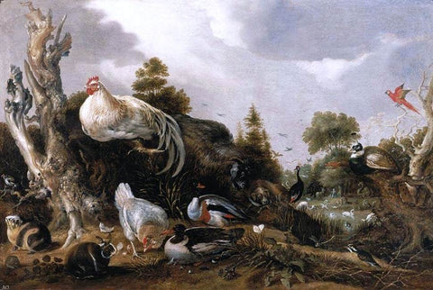  Gillis Claesz D'Hondecoeter Orpheus Charming the Animals - Hand Painted Oil Painting