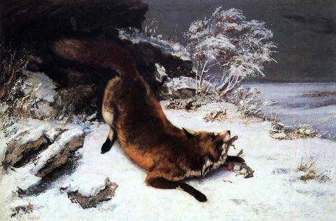  Gustave Courbet Fox in the Snow - Hand Painted Oil Painting