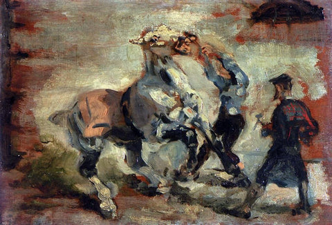  Henri De Toulouse-Lautrec Horse Fighting His Groom - Hand Painted Oil Painting