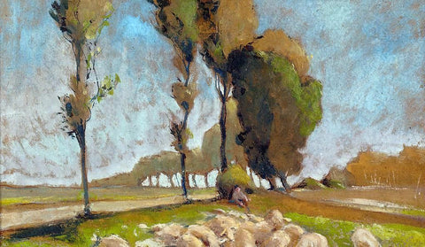  Henri Edmond Cross Shepherd and Sheep - Hand Painted Oil Painting