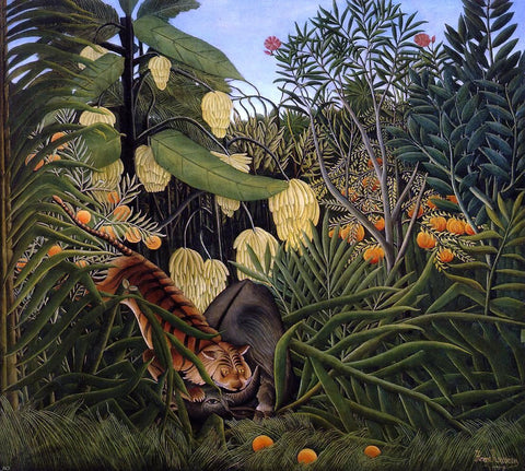  Henri Rousseau Fight between a Tiger and a Buffalo - Hand Painted Oil Painting