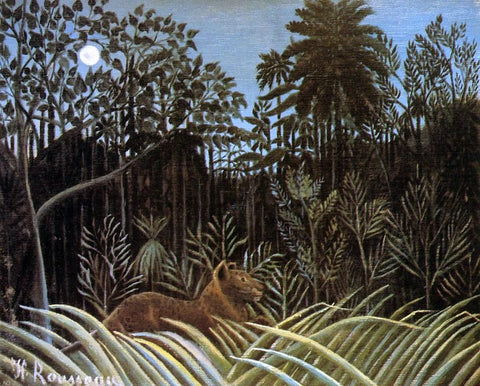  Henri Rousseau Jungle with Lion - Hand Painted Oil Painting