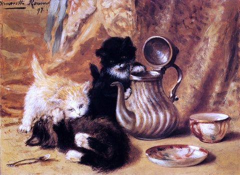 Henriette Ronner-Knip Teatime - Hand Painted Oil Painting