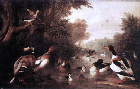  Jakab Bogdany Landscape with Ducks - Hand Painted Oil Painting