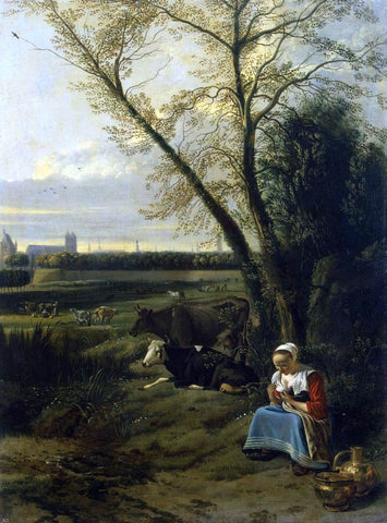  Jan Siberechts Shepherdess - Hand Painted Oil Painting