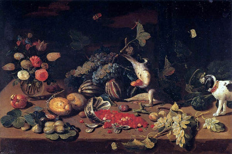  Jan Van I Kessel Still-Life with a Monkey Stealing Fruit - Hand Painted Oil Painting