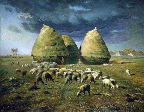  Jean-Francois Millet Haystacks: Autumn - Hand Painted Oil Painting