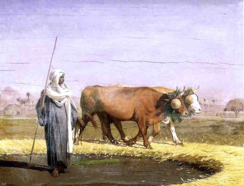  Jean-Leon Gerome Treading Wheat in Egypt - Hand Painted Oil Painting