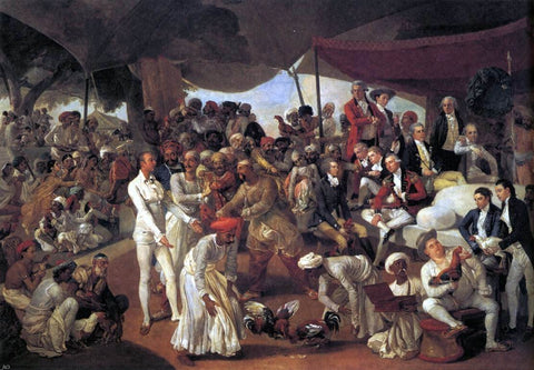  Johann Zoffany Colonel Mordaunt's Cock Match - Hand Painted Oil Painting