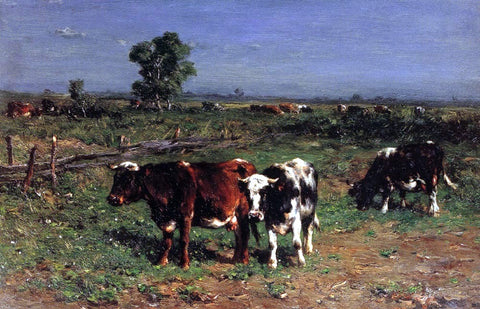  Johannes-Hubertus-Leonardus De Haas Cattle Grazing - Hand Painted Oil Painting